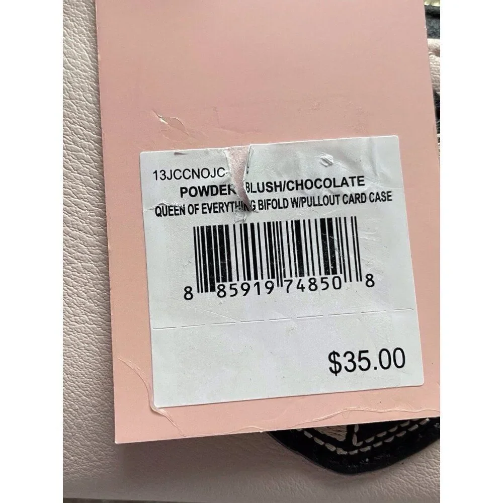 Juicy Couture Queen Of Everything Bifold Wallet With Pullout Card Case Blush NEW